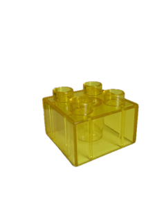 Lego® Duplo® kostka průhledná žlutá 2x2